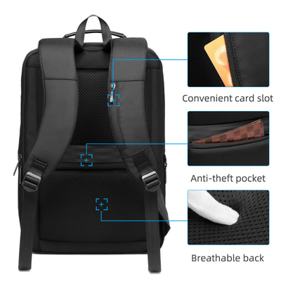 کوله پشتی لپ تاپ تجاری FCS شارژ USB کوله پشتی مسافرتی تجاری گاه به گاه مردانه
