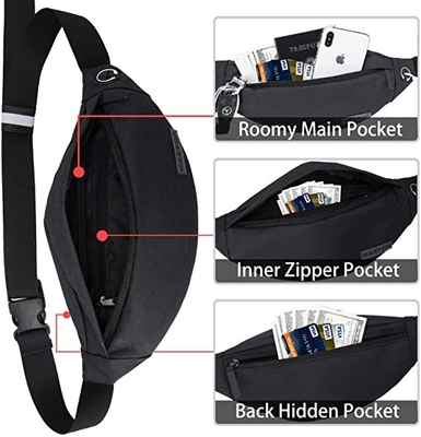 OEM ضد آب Running Fanny Pack برای مردان زنانه قابل تنظیم یونیسکس بام کیسه