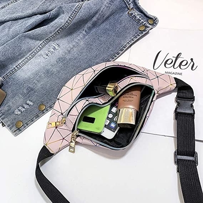Pu Leather Bum Wist Bag Festival Fanny Pack 3 زیپ جیب ضد آب