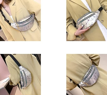 Pu Leather Bum Wist Bag Festival Fanny Pack 3 زیپ جیب ضد آب