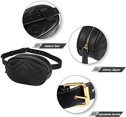 کیف کمربند چرمی ضد آب Crossbody Fashion Fanny Pack PU
