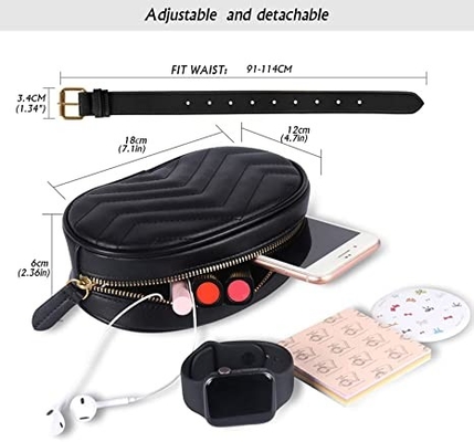 کیف کمربند چرمی ضد آب Crossbody Fashion Fanny Pack PU