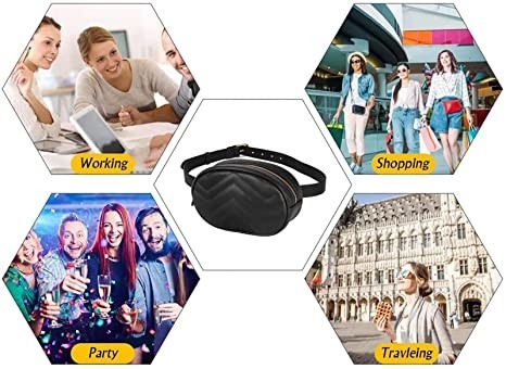 کیف کمربند چرمی ضد آب Crossbody Fashion Fanny Pack PU