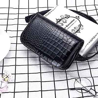 Crocodile Small Crossbody Fanny pack کیف پول چرمی Pu با جیب تلفن همراه