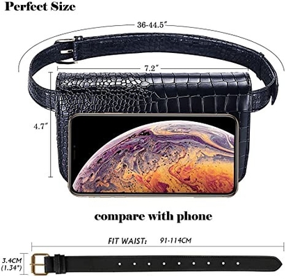 Crocodile Small Crossbody Fanny pack کیف پول چرمی Pu با جیب تلفن همراه